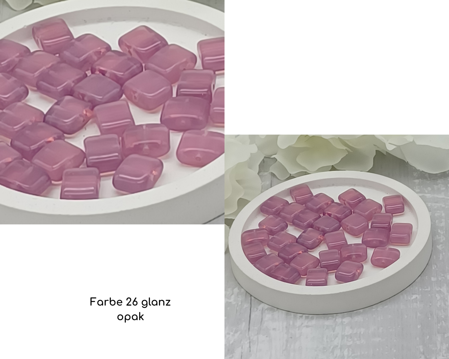 Plättchen Rechteck flach, glanz 10 Stück