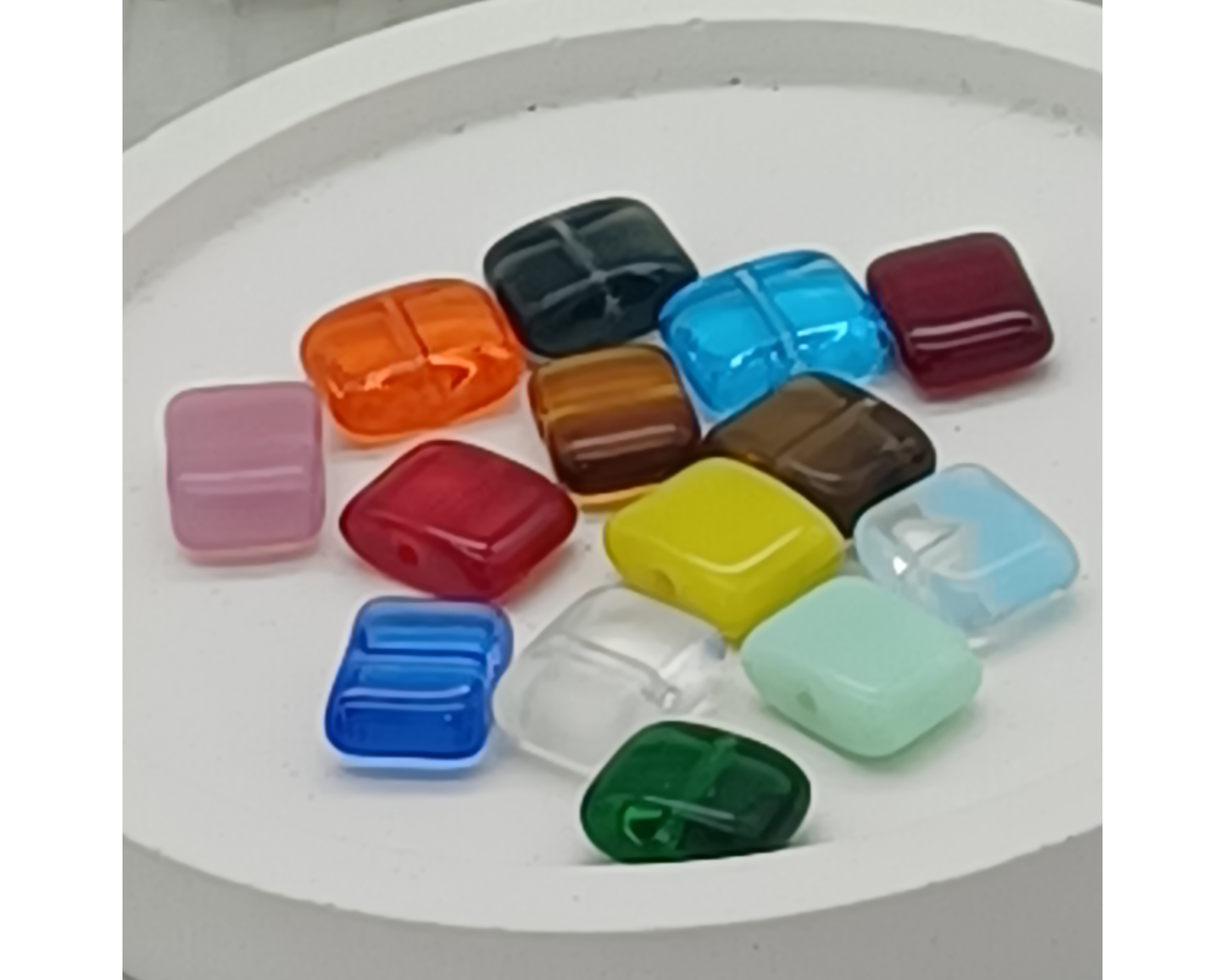 Plättchen Rechteck flach, glanz 10 Stück