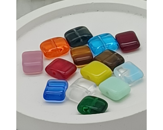 Plättchen Rechteck flach, glanz 10 Stück