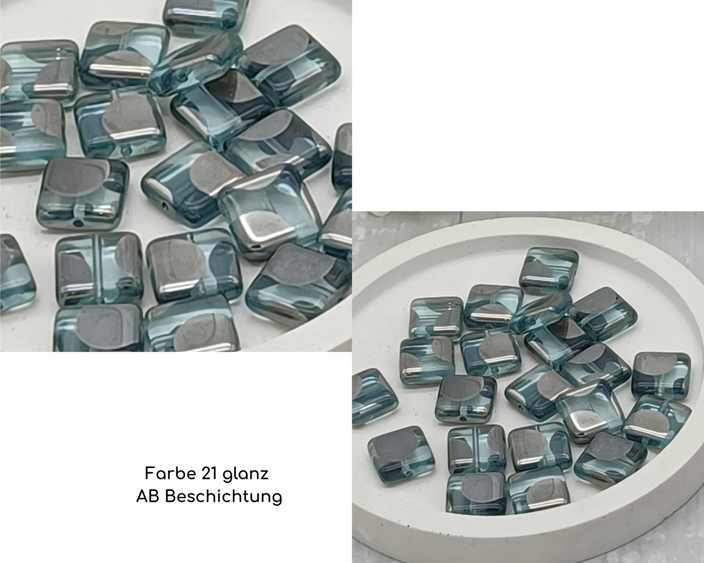 Plättchen Rechteck flach, AB beschichtet 10 Stück