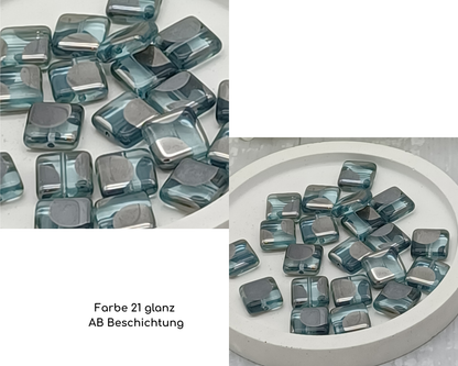 Plättchen Rechteck flach, AB beschichtet 10 Stück