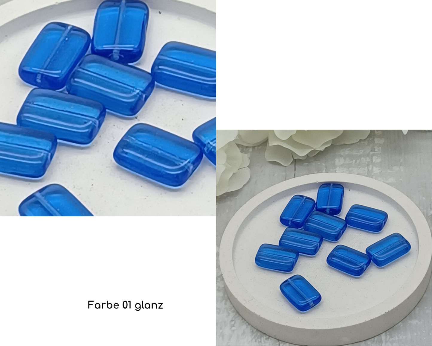 Plättchen Rechteck lang flach, 5 Stück