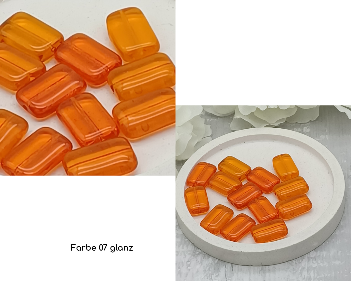 Plättchen Rechteck lang flach, 5 Stück