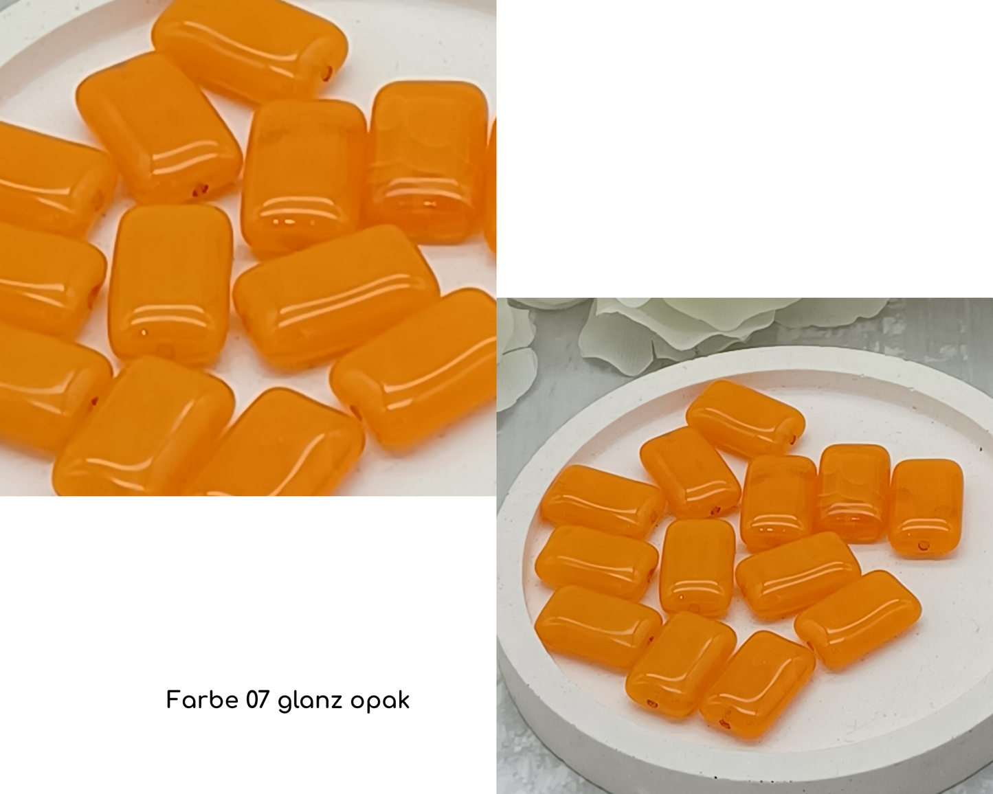 Plättchen Rechteck lang flach, opak 5 Stück