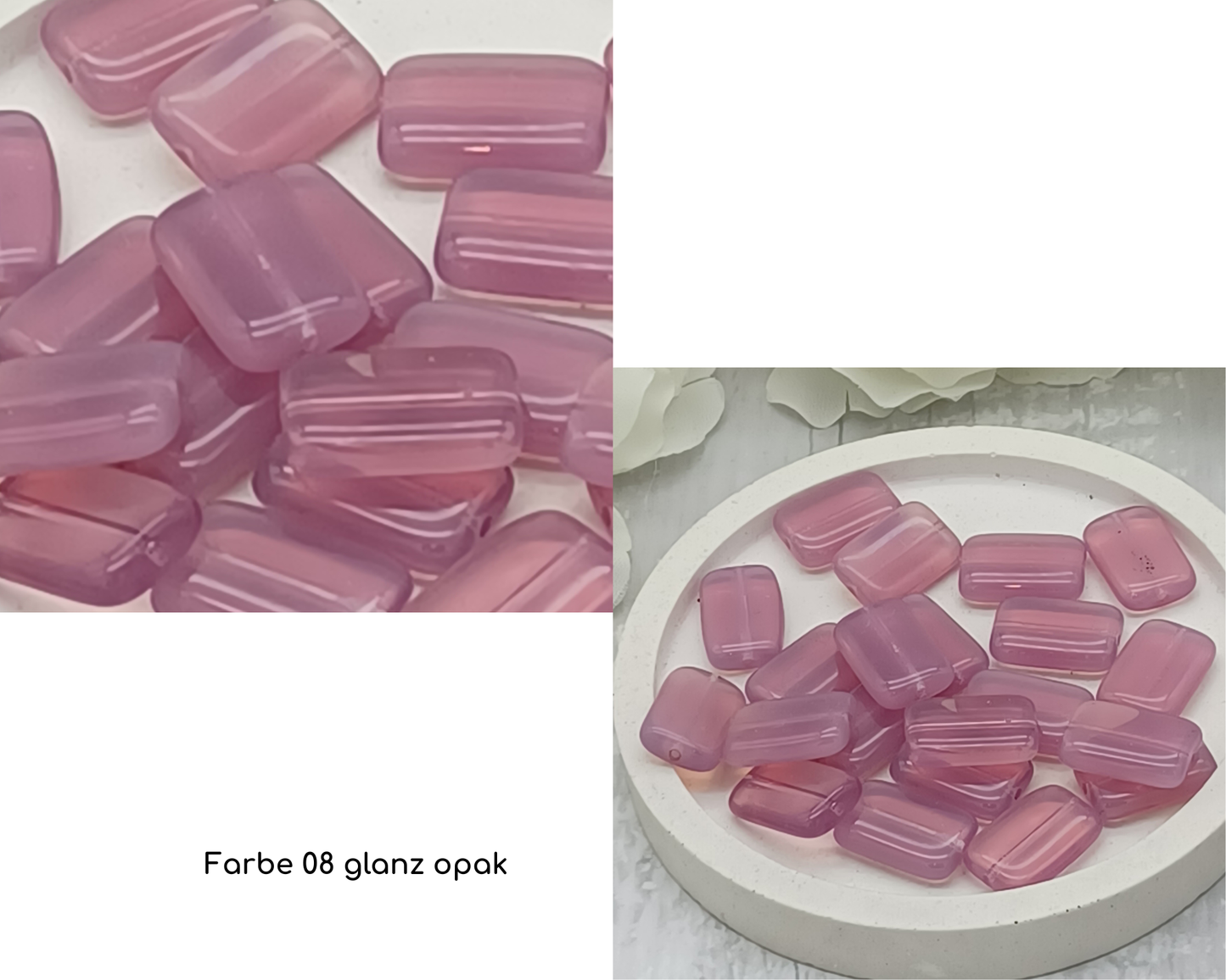 Plättchen Rechteck lang flach, opak 5 Stück