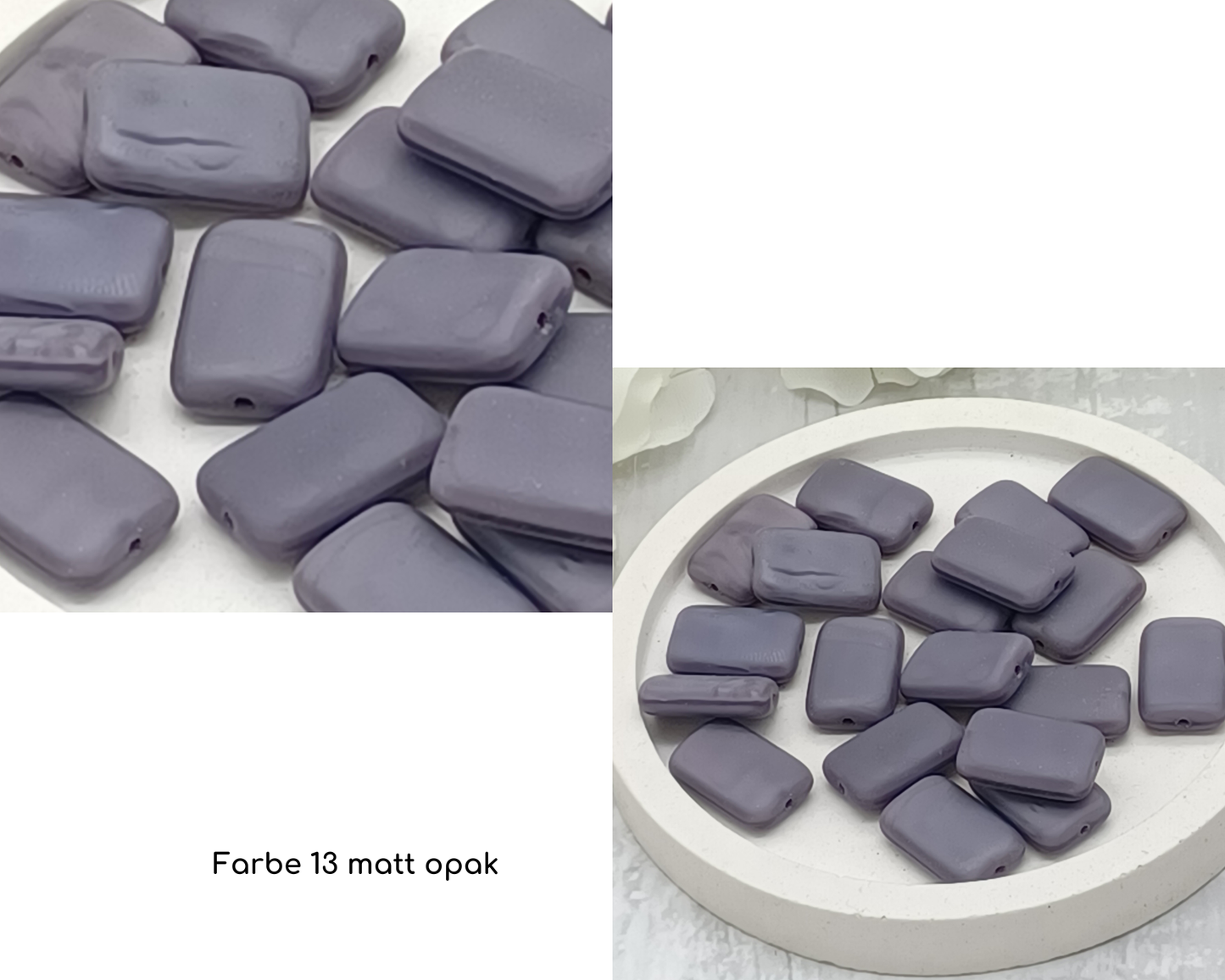 Plättchen Rechteck lang flach, opak 5 Stück