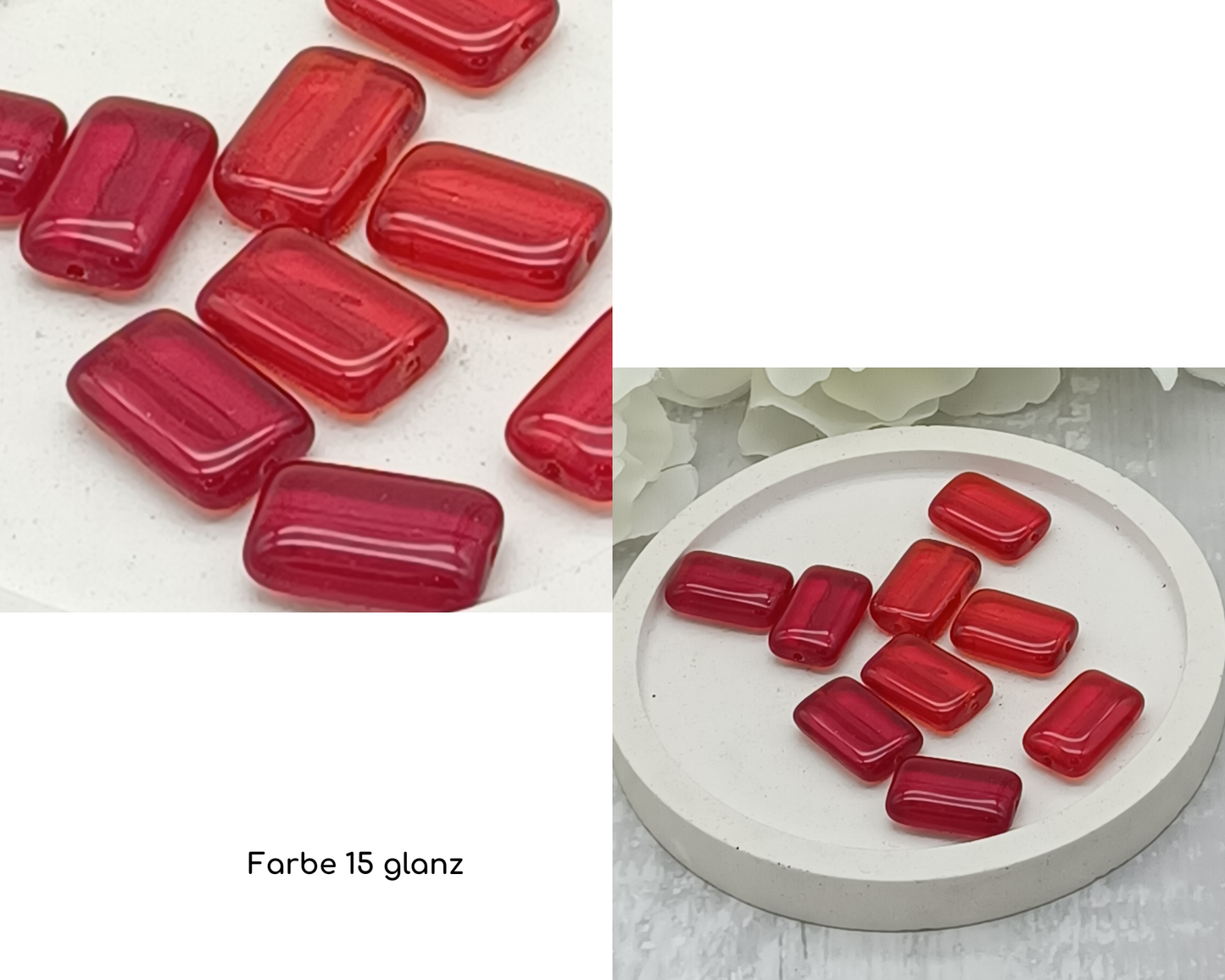 Plättchen Rechteck lang flach, 5 Stück