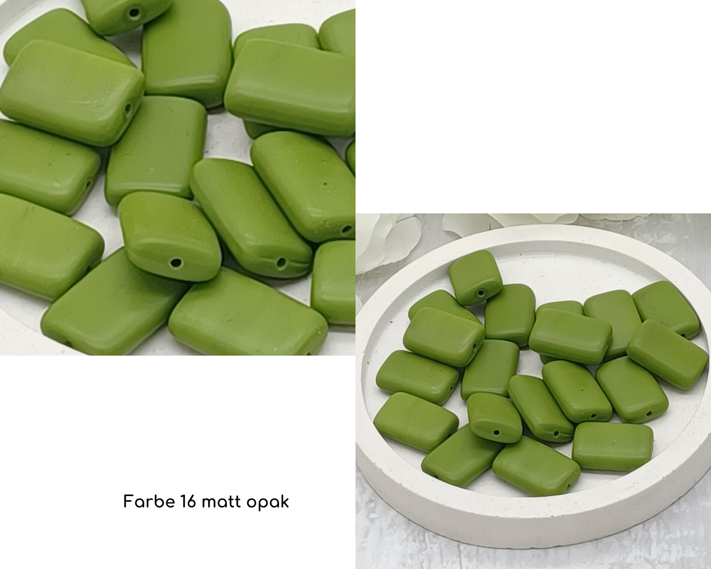 Plättchen Rechteck lang flach, opak 5 Stück