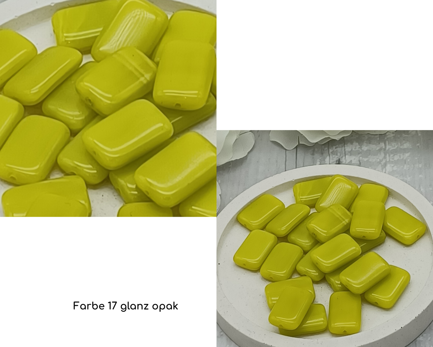 Plättchen Rechteck lang flach, opak 5 Stück