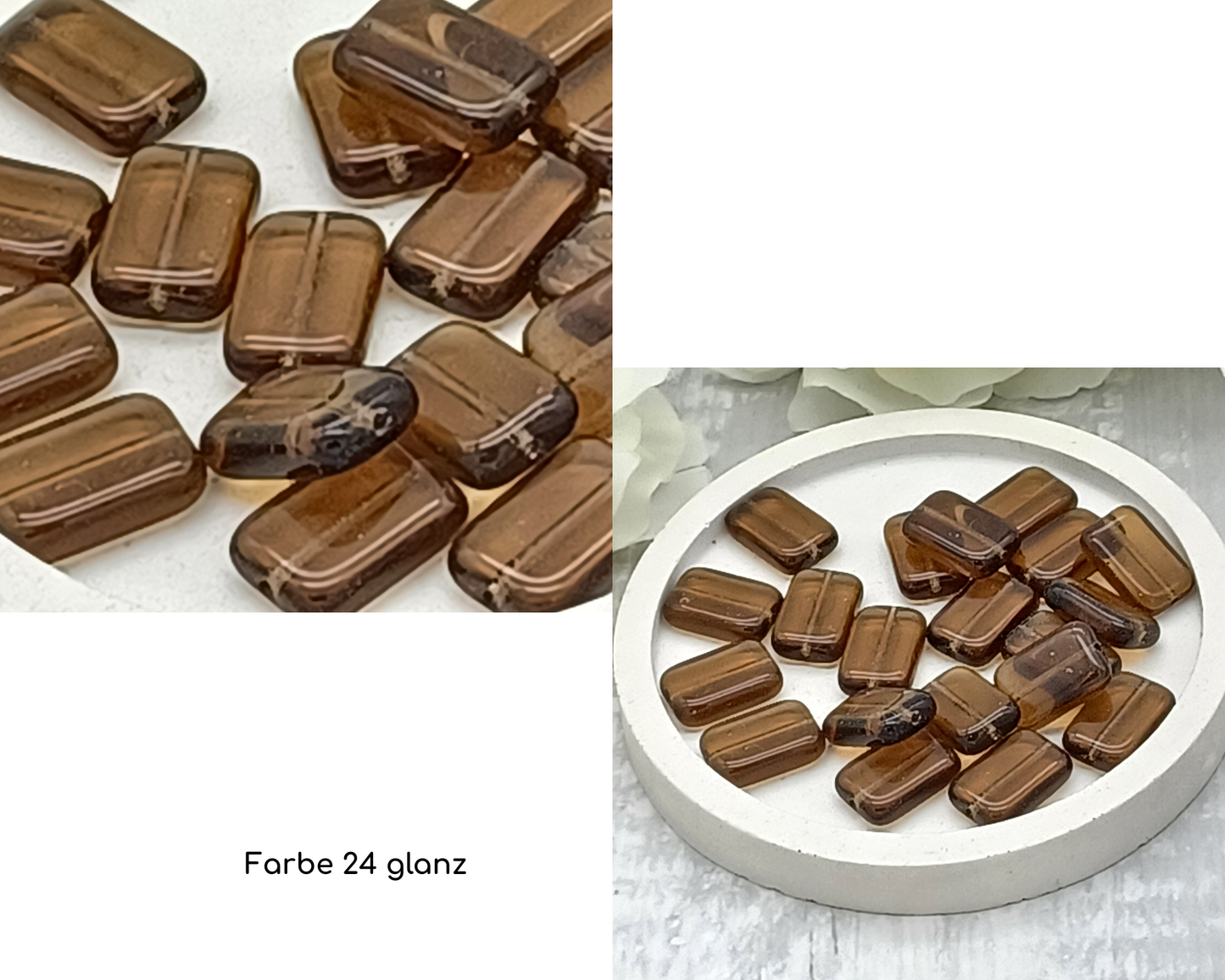 Plättchen Rechteck lang flach, 5 Stück