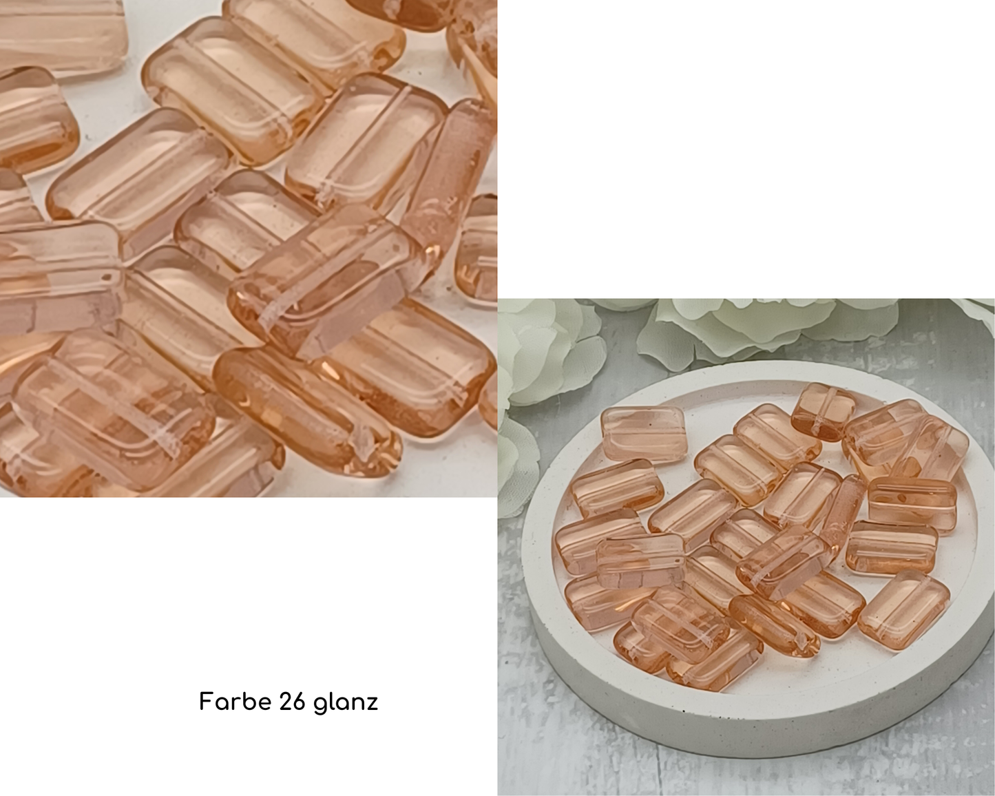 Plättchen Rechteck lang flach, 5 Stück