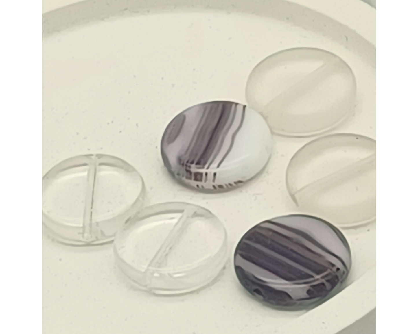 Plättchen, flach Rund, 5 Stück