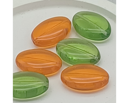 Plättchen, flach Oval, glanz, 10 Stück