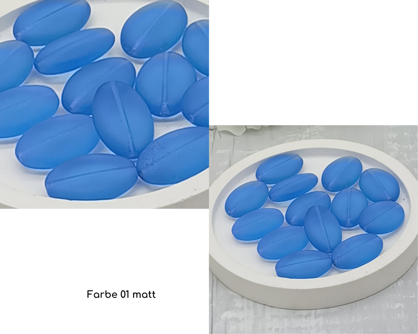 Plättchen, flach Oval, matt, 10 Stück