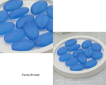 Plättchen, flach Oval, matt, 10 Stück