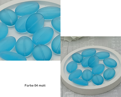 Plättchen, flach Oval, matt, 10 Stück