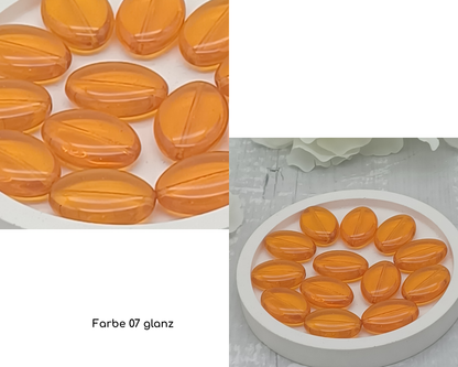 Plättchen, flach Oval, glanz, 10 Stück