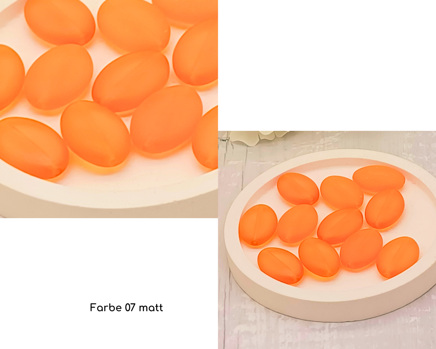 Plättchen, flach Oval, matt, 10 Stück