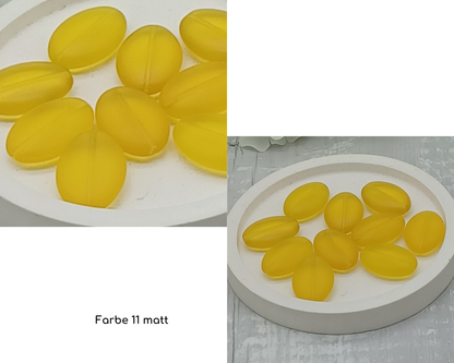 Plättchen, flach Oval, matt, 10 Stück