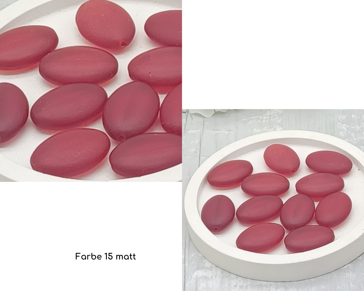 Plättchen, flach Oval, matt, 10 Stück