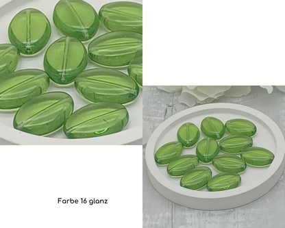 Plättchen, flach Oval, glanz, 10 Stück