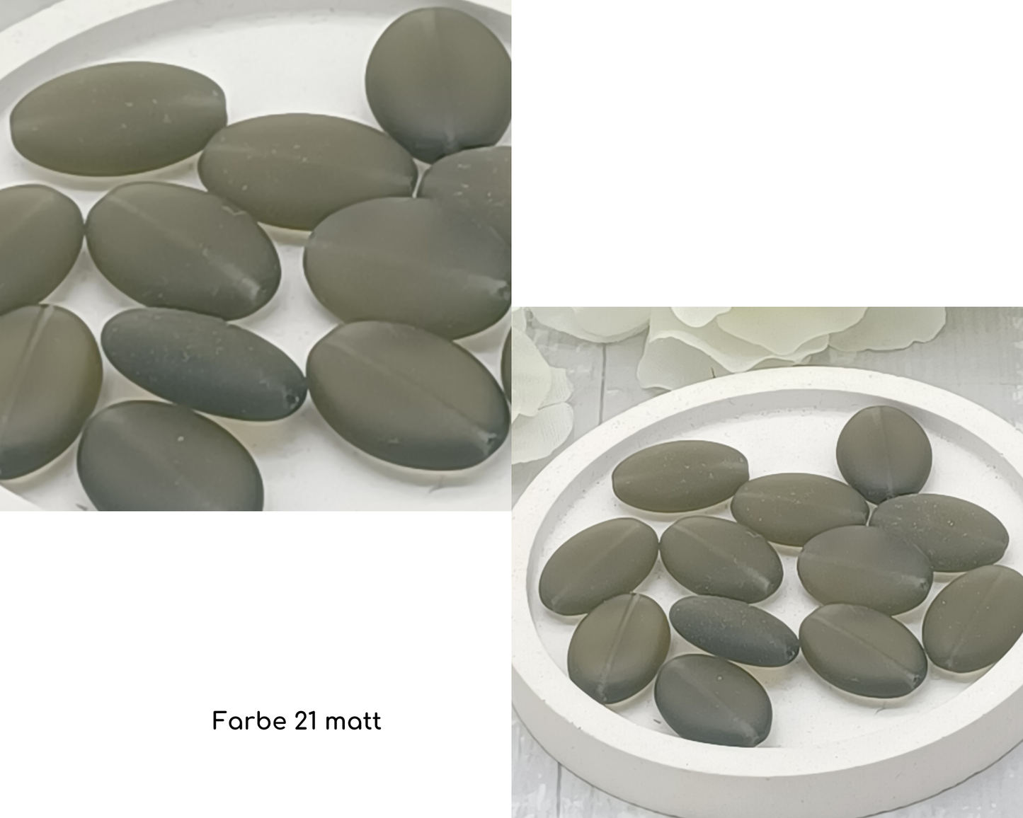 Plättchen, flach Oval, matt, 10 Stück