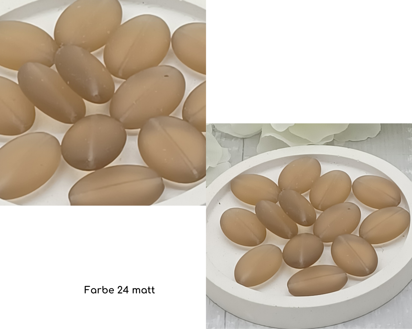 Plättchen, flach Oval, matt, 10 Stück