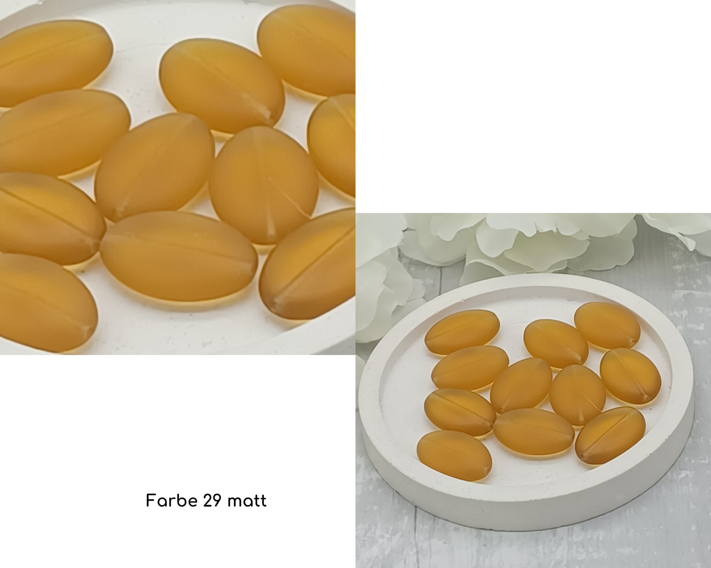 Plättchen, flach Oval, matt, 10 Stück