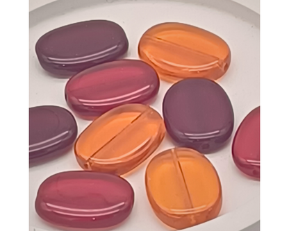 Plättchen, flach oval, glanz 10 Stück