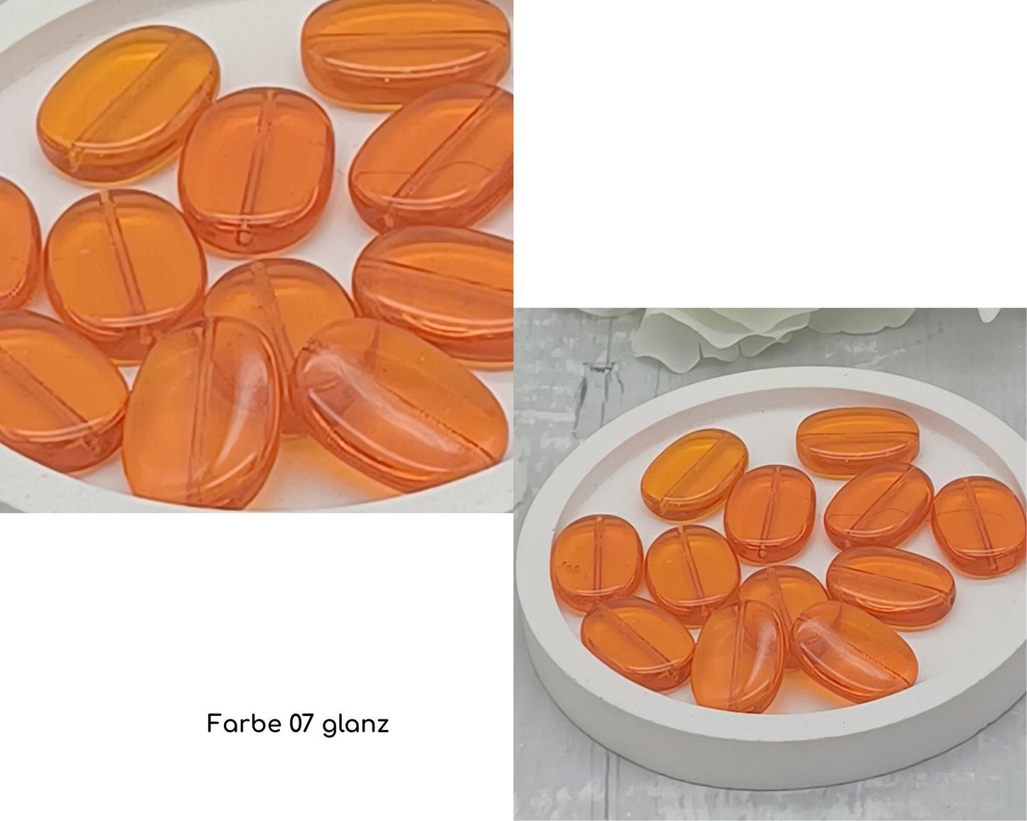 Plättchen, flach oval, glanz 10 Stück