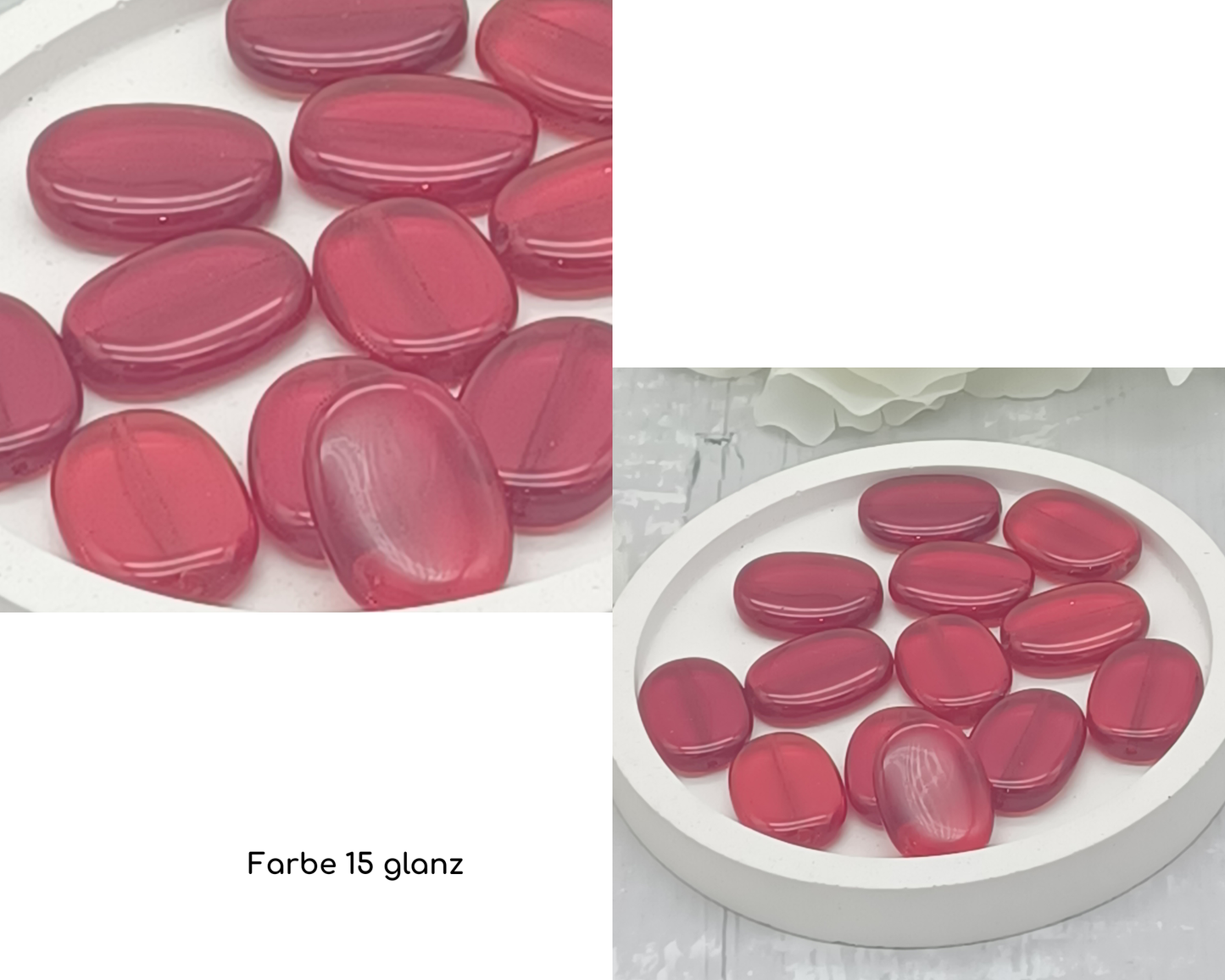 Plättchen, flach oval, glanz 10 Stück