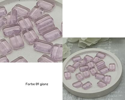 Plättchen klein, Rechteck, flach lang, matt und glanz, 10 Stück