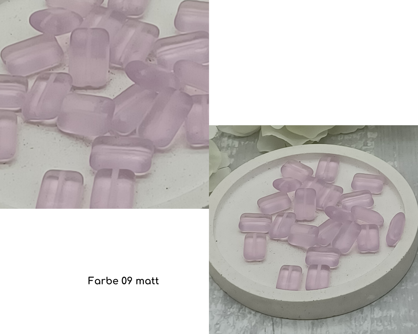 Plättchen klein, Rechteck, flach lang, matt und glanz, 10 Stück