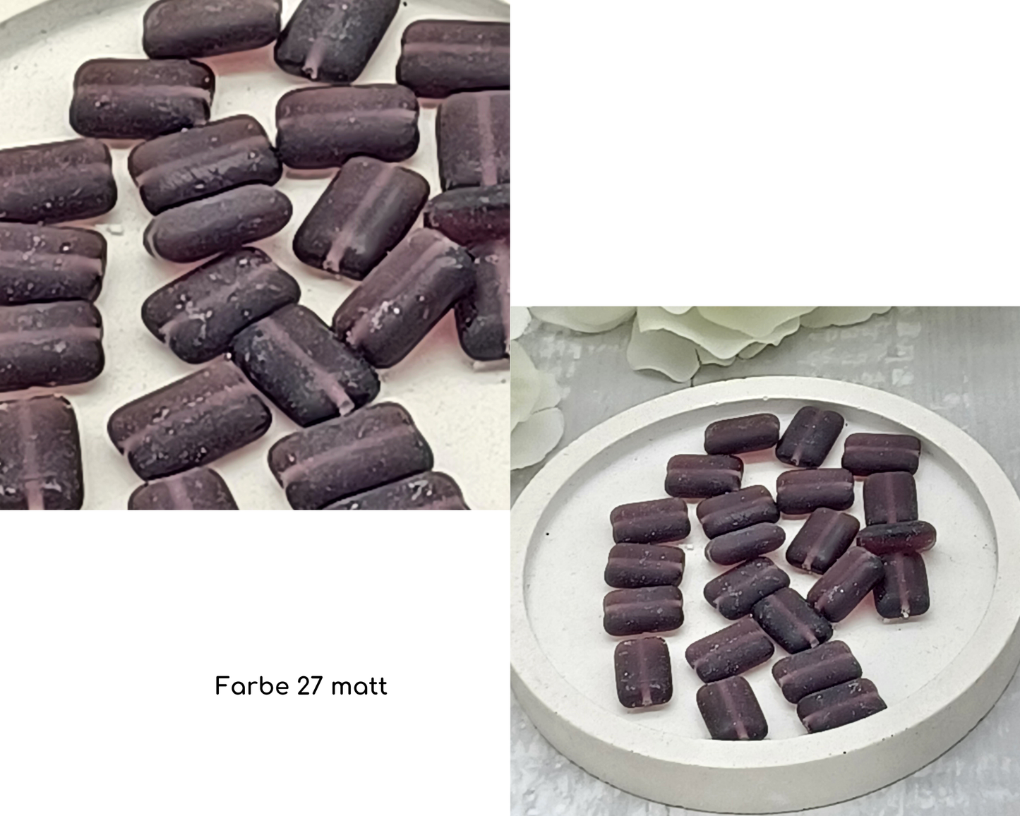 Plättchen klein, Rechteck, flach lang, matt und glanz, 10 Stück