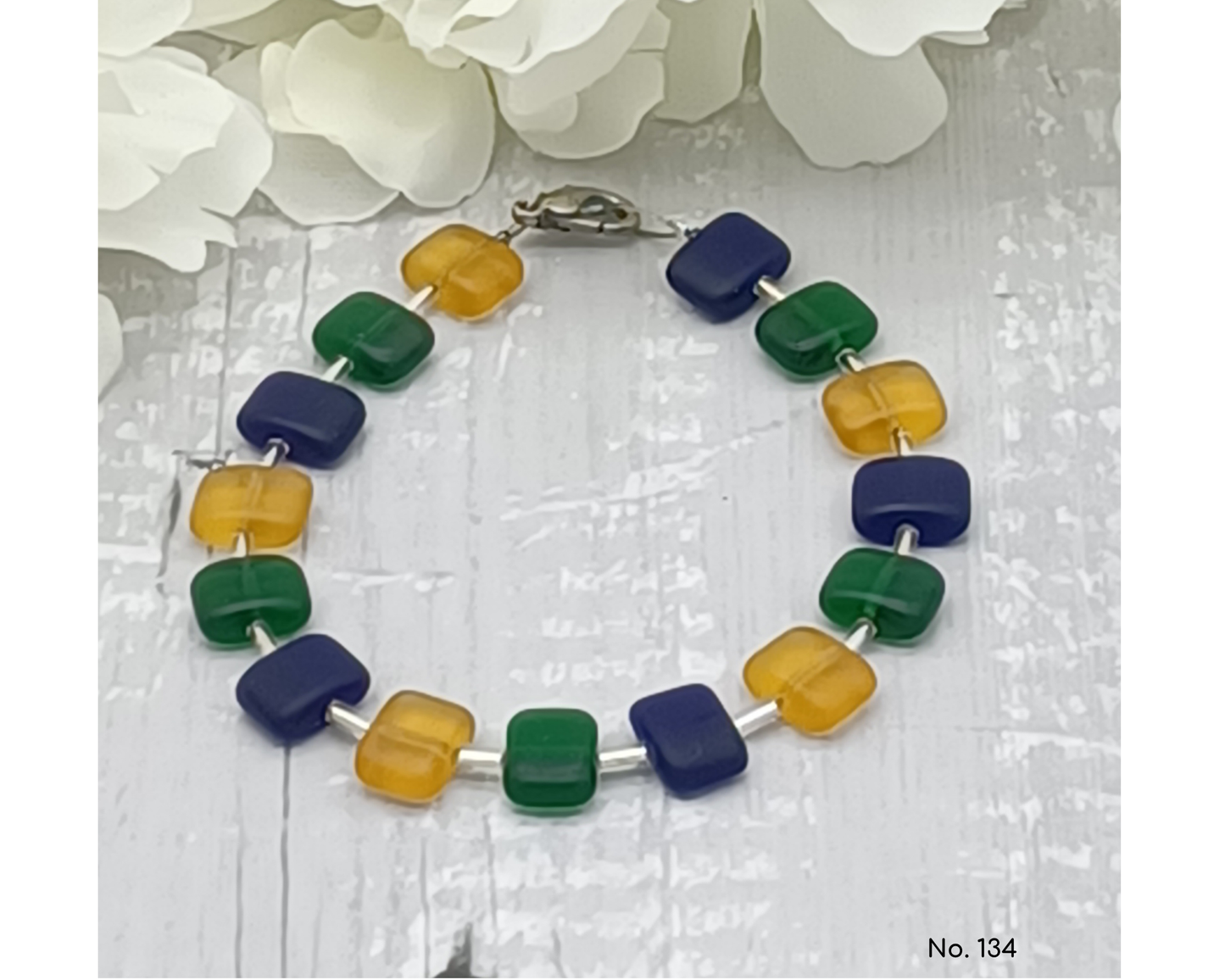 Armband Glasperlen böhmisch in Kissenform - Der Klassiker, Anna