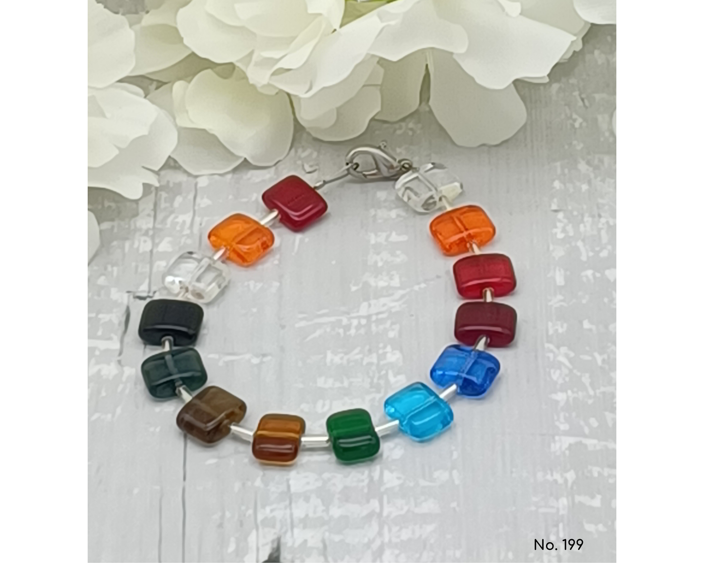 Armband Glasperlen böhmisch in Kissenform - Der Klassiker, Anna