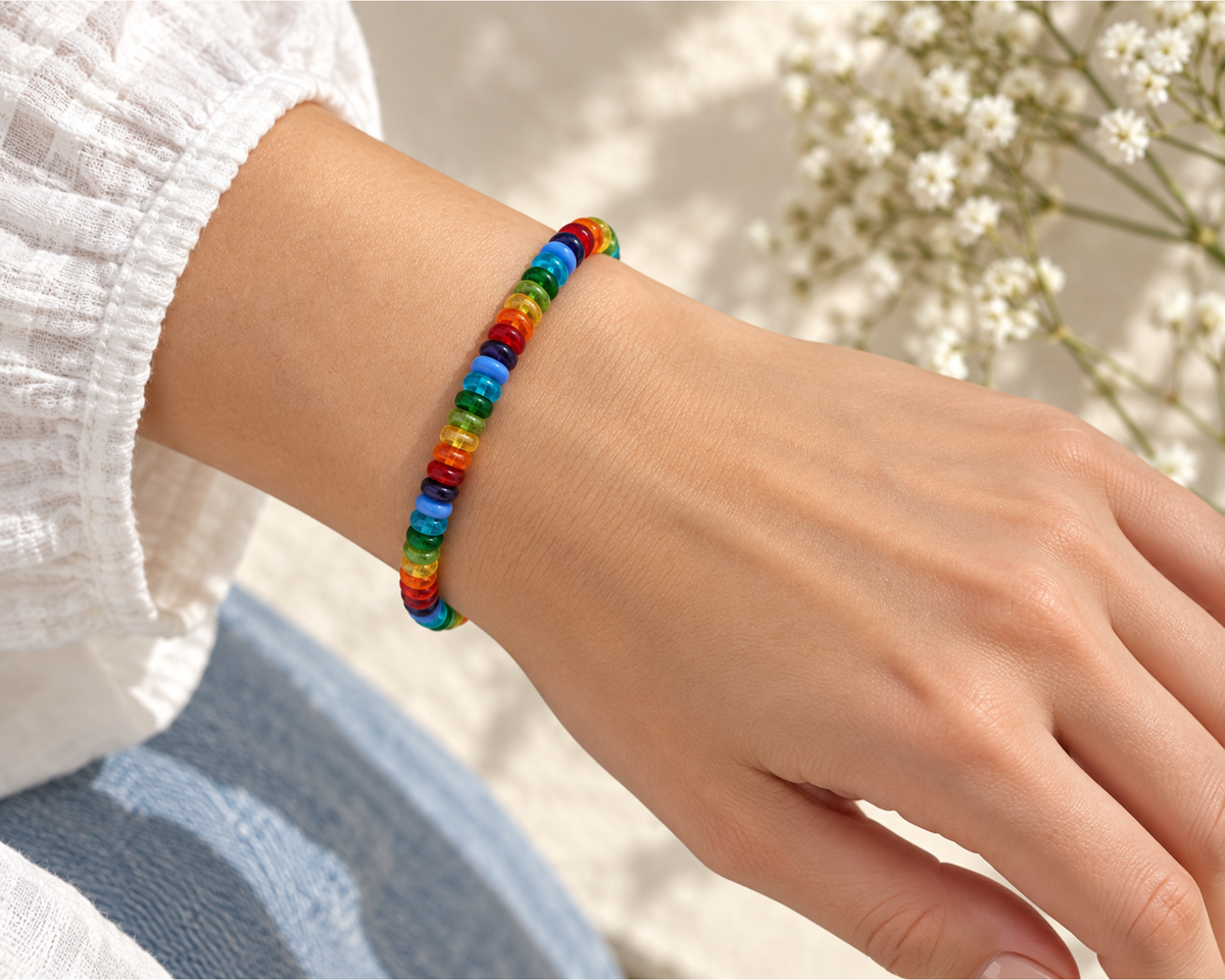 Armband Glasperlen, Linse glanz, Mina
