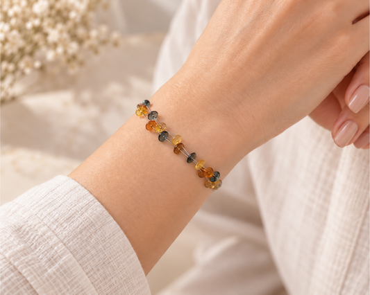 Armband Glasperlen Perlen Linse 6mm, 3-fach, Nanni