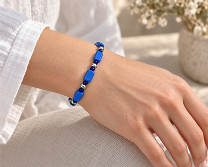 Armband Glasperlen Perlen Rechteck 4mm Perle- Nicole