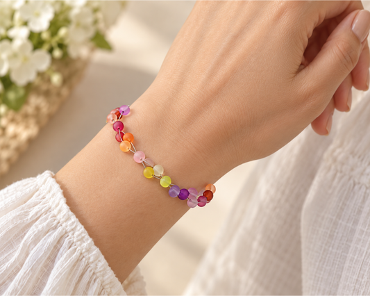 Armband Glasperlen, gefrostet 5 mm, Diana