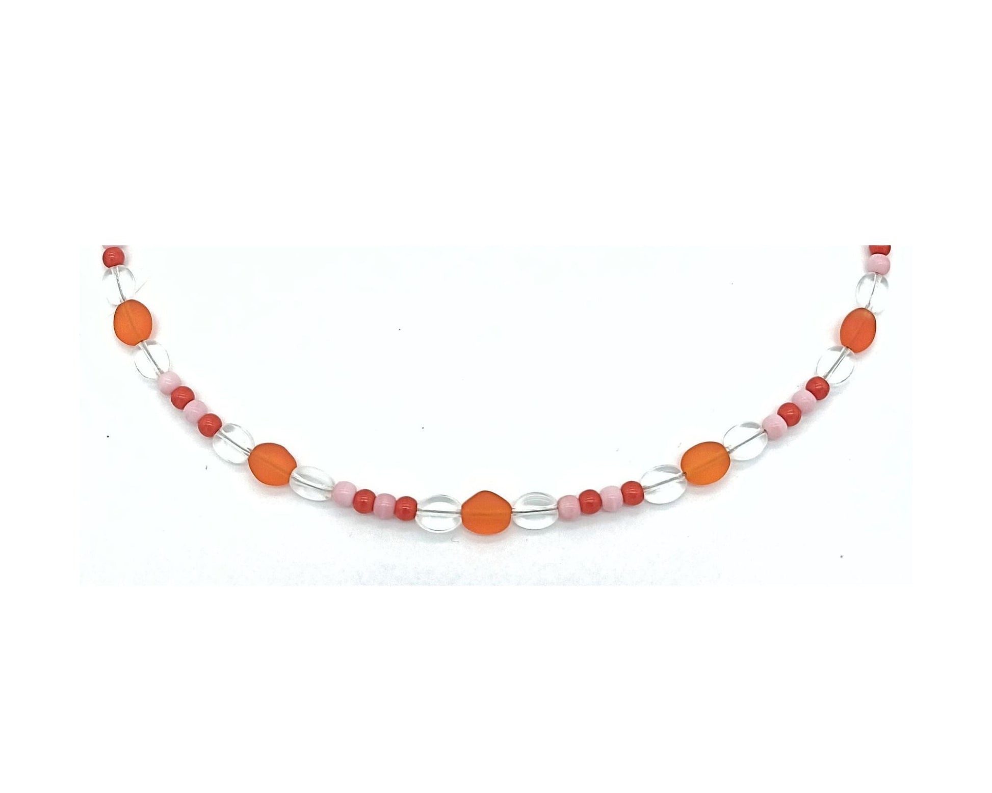 perleperle Modeschmuck handgefertigt BK213 Sonnenbrillenbänder 037 pink orange rot