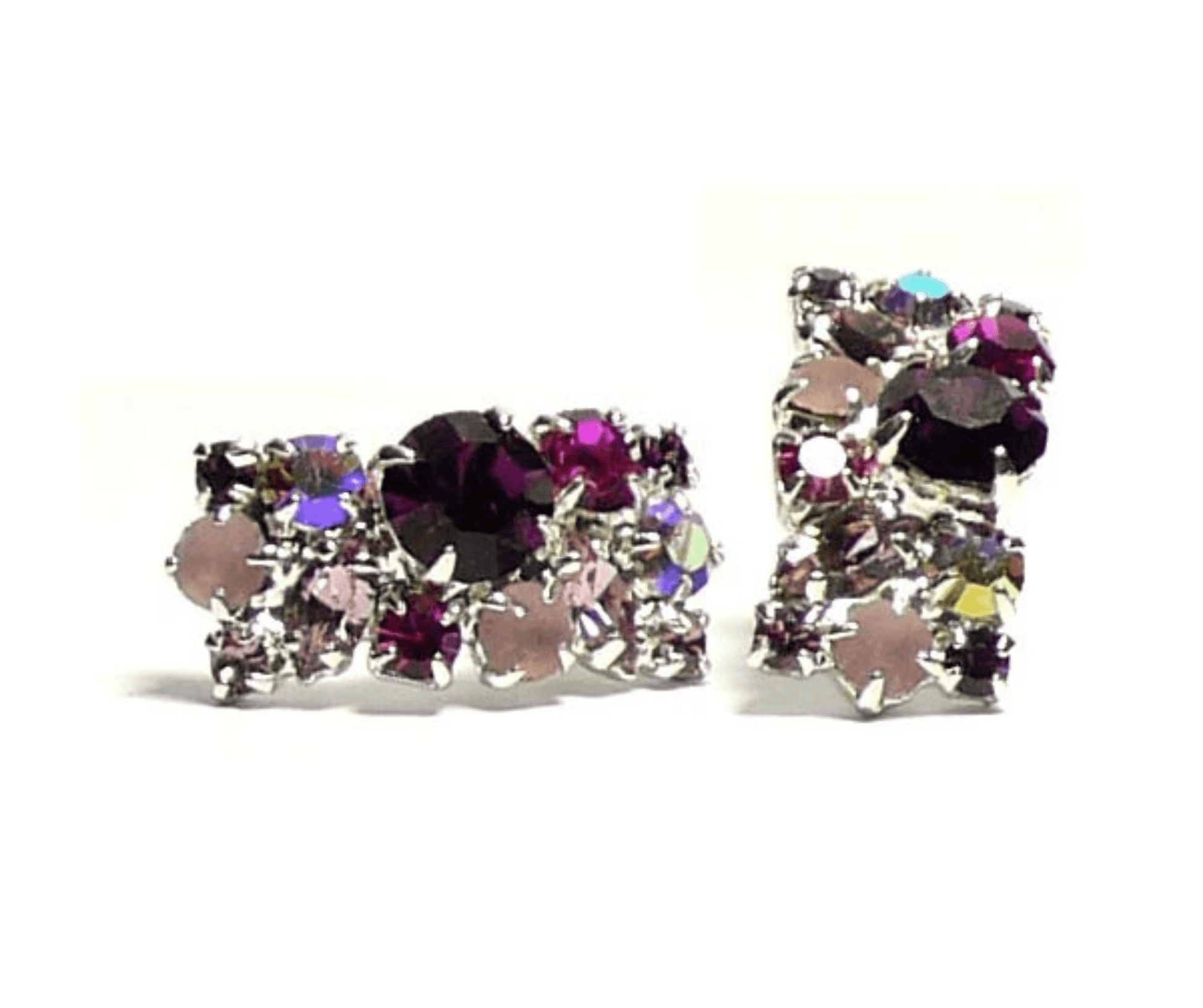 [perleperle] - Ohrringe aus glitzernden Swarovski-Steinen - rosa beere - Ohrringe - [handgefertigter Modeschmuck]