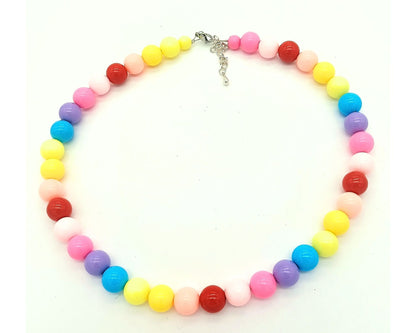 perleperle Modeschmuck handgefertigt K519 Quitschi Acrylperlenkette - Acrylperlen, 10 mm 099 bunt