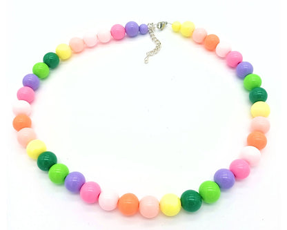 perleperle Modeschmuck handgefertigt K519 Quitschi Acrylperlenkette - Acrylperlen, 10 mm 199 bunt 2