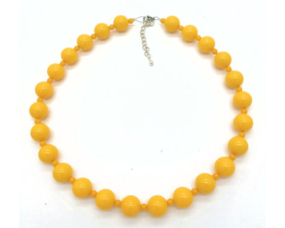 perleperle Modeschmuck handgefertigt K521 Quitschi Perlenkette - Acrylperlen 11 mm 11 uni gelb