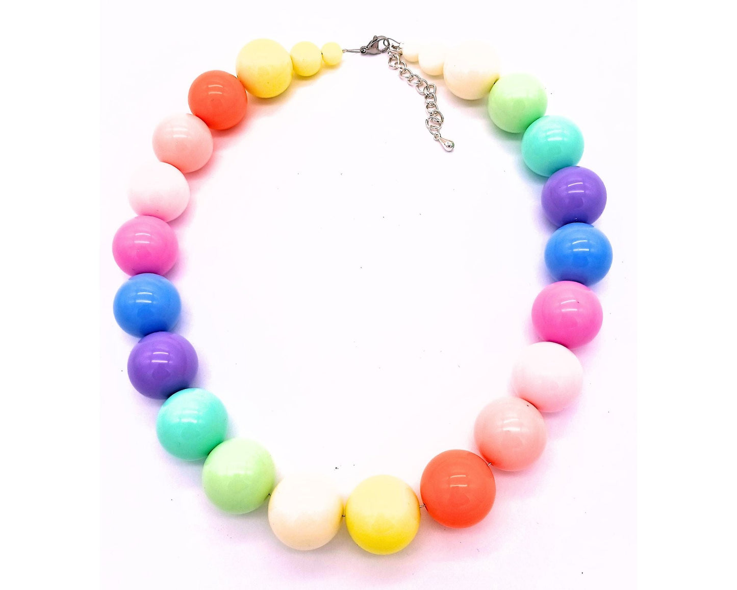 perleperle Modeschmuck handgefertigt K520 Quitschi Acrylperlenkette - Unikate - Acrylperlen, 20 mm 099 bunt
