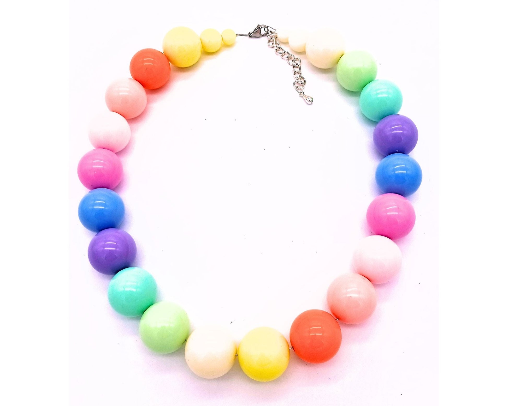 perleperle Modeschmuck handgefertigt K520 Quitschi Acrylperlenkette - Unikate - Acrylperlen, 20 mm 099 bunt