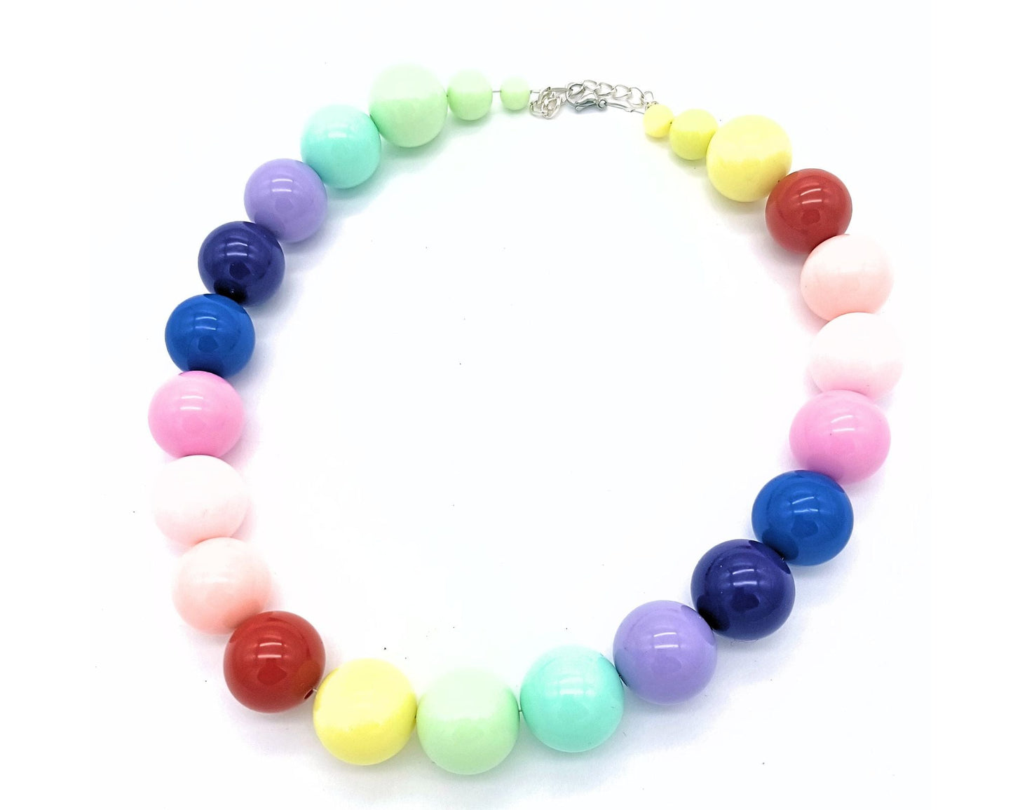 perleperle Modeschmuck handgefertigt K520 Quitschi Acrylperlenkette - Unikate - Acrylperlen, 20 mm 199 bunt 2