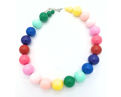perleperle Modeschmuck handgefertigt K520 Quitschi Acrylperlenkette - Unikate - Acrylperlen, 20 mm 299 bunt