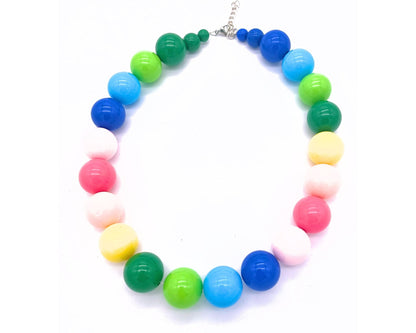 perleperle Modeschmuck handgefertigt K520 Quitschi Acrylperlenkette - Unikate - Acrylperlen, 20 mm 399 bunt
